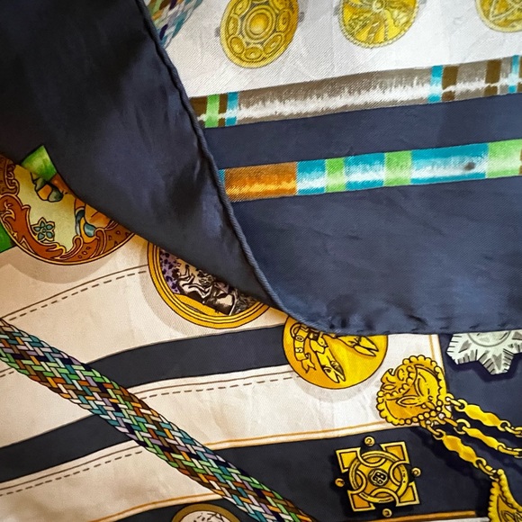 Hermès Multicolor Silk ‘Petit Main’.  By Caty Latham Scarf.  35” - Picture 3 of 16